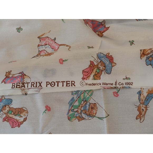 2 Different Crafting Fabric Beatrix Potter and Stork - Picture 2 of 3